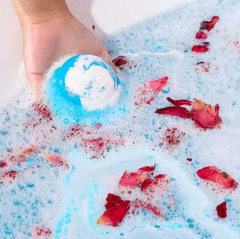 Bombe de Bain Hydratante – Huiles Essentielles & Sel de Bain